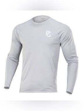 Perfect Game Men’s Essential Long Sleeve Tee, Light Gray, Size: L